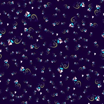Children s pattern flowers. Seamless floral pattern on a blue background. Col Stock Illustration