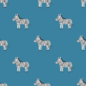Children s seamless pattern with the image of a zebra Stock Illustration