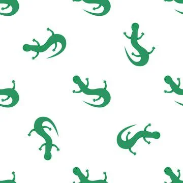 Children s seamless pattern with a lizard on white background. Stock Illustration