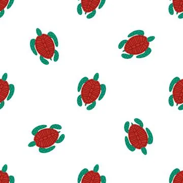 Children s seamless pattern with a sea turtle Stock Illustration