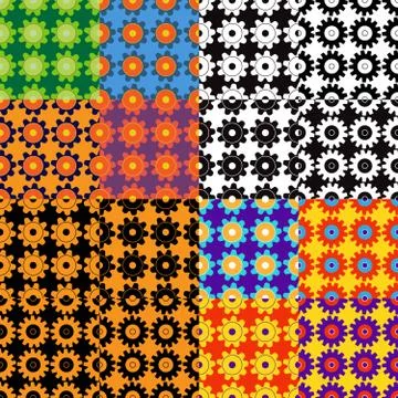Children s seamless pattern set with gears. Illustrazione stock