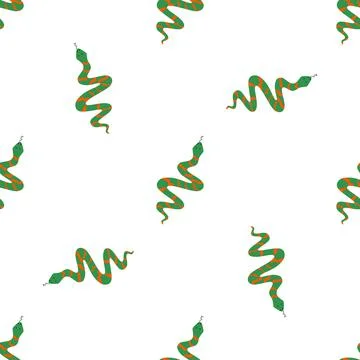 Children s seamless pattern with snakes on a white background. Stock Illustration