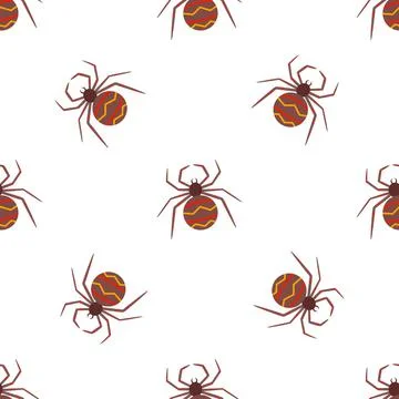 Children s seamless pattern with spiders on a white background. Stock Illustration