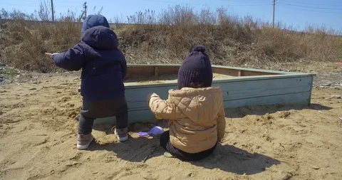 Children, sandbox Stock Footage 88791767
