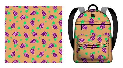 Children school backpack decorated seamless pattern with sketchy bunch of g.. 스톡 일러스트