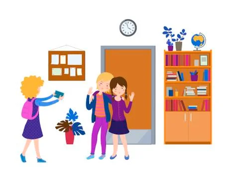 Children school behavior Stock Illustration