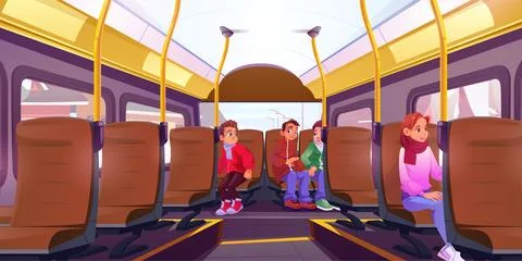 Children in school bus Stock Illustration