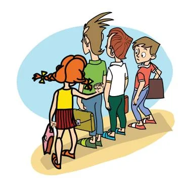 Children at school threat Stock Illustration