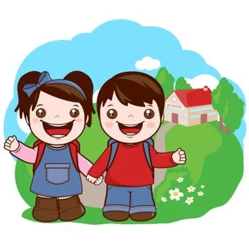 Children at school. Vector Illustration Stock Illustration