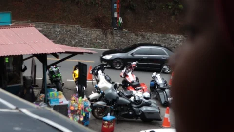 Children see the view outside the window Stock Footage 119187724