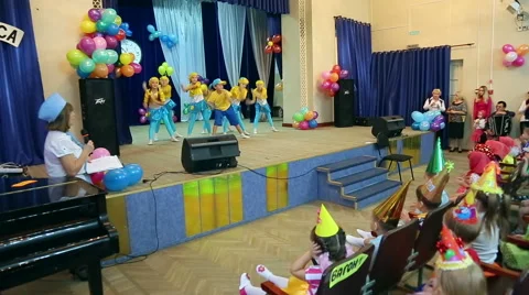 Children show presentation on stage Stock Footage 44490800