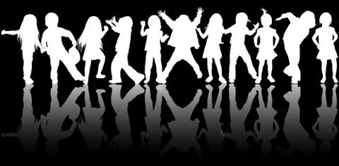 Children silhouettes Stock-Illustration