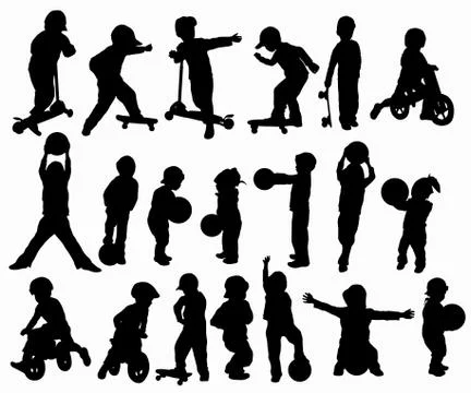 Children silhouettes Illustrazione stock