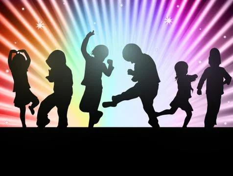 Children silhouettes Stock-Illustration