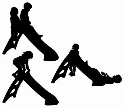 Children silhouettes Stock Illustration