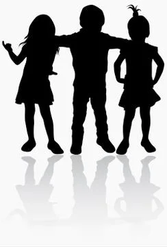 Children silhouettes Stock Illustration