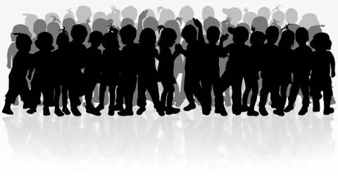 Children silhouettes Stock Illustration