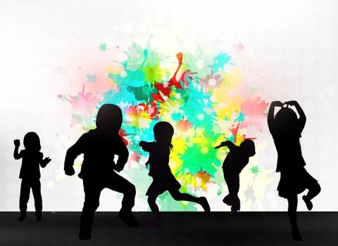 Children silhouettes Stock-Illustration