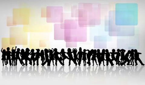 Children silhouettes Stock Illustration