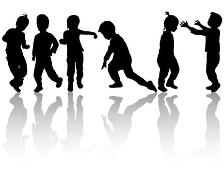 Children silhouettes Stock-Illustration