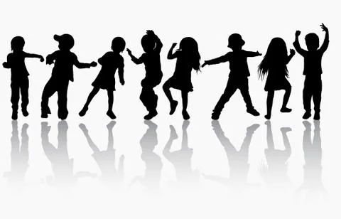 Children silhouettes Illustrazione stock