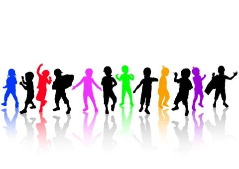 Children silhouettes Stock-Illustration