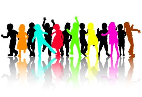 Children silhouettes Stock-Illustration