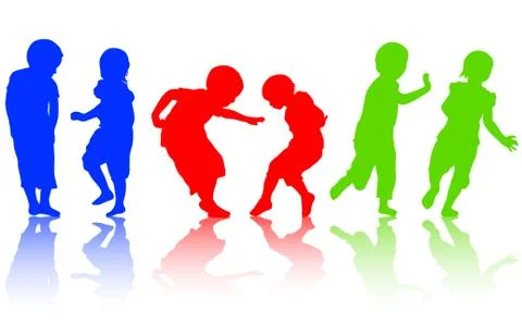 Children silhouettes Stock Illustration