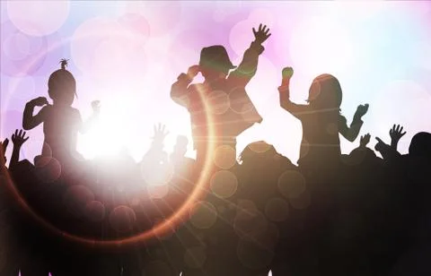 Children silhouettes Stock Illustration