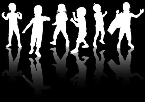 Children silhouettes Stock-Illustration