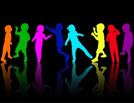 Children silhouettes Stock-Illustration