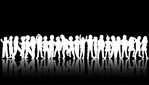 Children silhouettes Stock Illustration