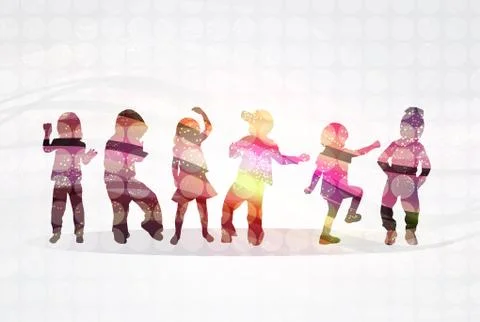 Children silhouettes Stock-Illustration