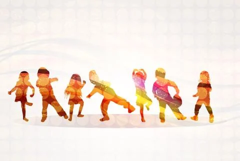 Children silhouettes Stock-Illustration