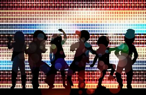 Children silhouettes Illustrazione stock