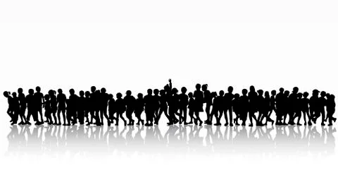 Children silhouettes Illustrazione stock