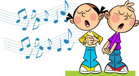 Children sing Stock Illustration