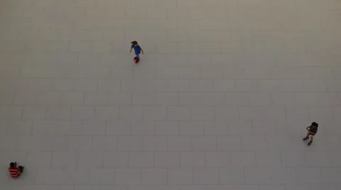 Children skating in a skating rink, Timelapse video. Stock Footage 55683062