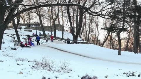 Children on snow mountain ProRes Stock Footage 10724514
