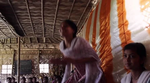Children stand and introduce themselves in a village school India Stock Footage 45183178