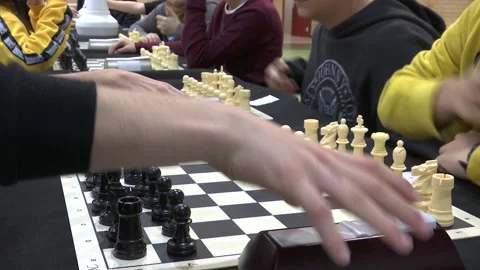 CHILDREN STARTING TO PLAYING CHESS Stock Footage 100185283