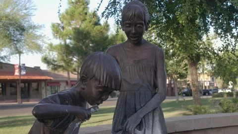 Children Statue Rack Focus Stock Footage 199560347