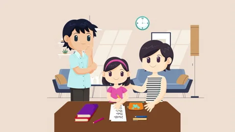 Children Studying with Parents 動画素材 276222751