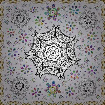 Children style. Flat Flower Elements Design. Colour Spring Theme seamless patter Illustrazione stock