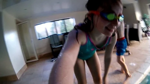 Children swimming Stock Footage 100826506
