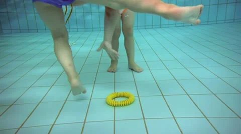 Children at a swimming pool Video stock 11859445