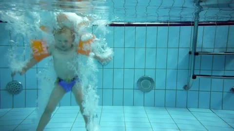 Children at a swimming pool Video stock 11860125