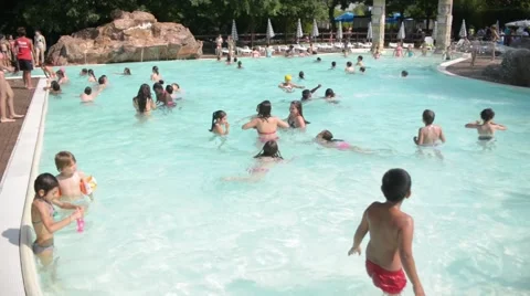 Children swimming in the pool Video stock 51877120