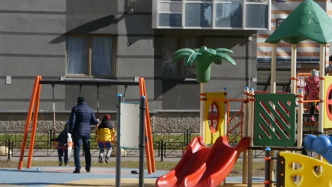 Children on the swing Stock Footage 106591743