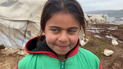 Children of the Syrian war Video stock 125765478